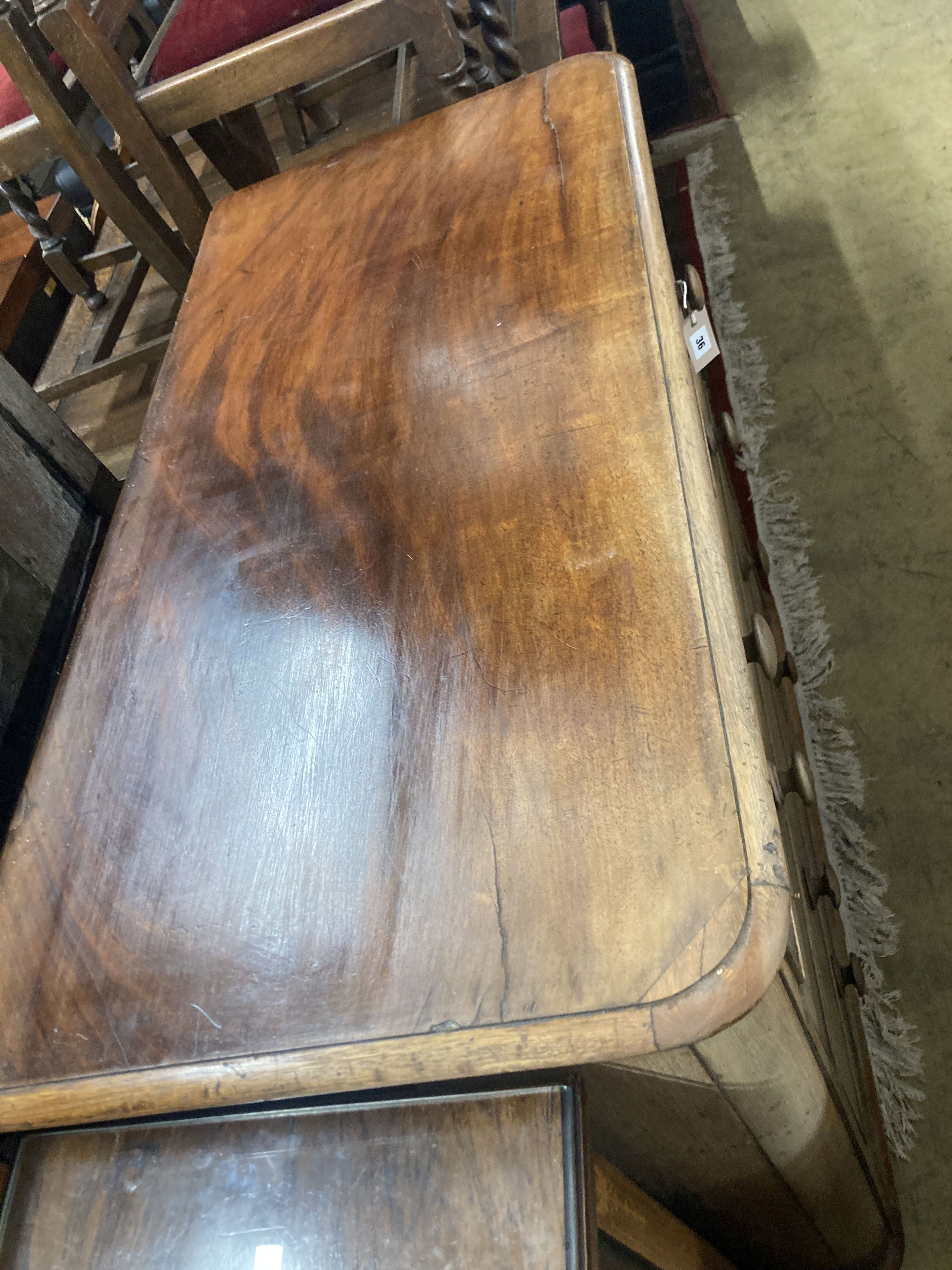 A Victorian mahogany chest of drawers, width 106cm, depth 52cm, height 110cm